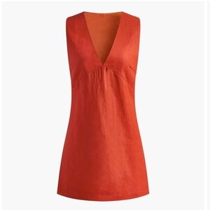 Commense Linen Blend Red Mini Dress